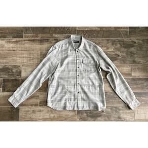 $5,995 NWT Kiton Napoli Plaid Gray Cashmere Button Down Overshirt Jacket Size XL